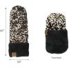 imageCC Women Fuzzy Lined Sequin Fur Pom Beanie ampamp Mitten SetSequin Gold