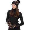 imageCC Women Fuzzy Lined Sequin Fur Pom Beanie ampamp Mitten SetSequin Gold