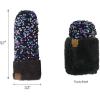 imageCC Women Fuzzy Lined Sequin Fur Pom Beanie ampamp Mitten SetSequin PurpleBlack