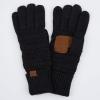 imageCC Women Solid Ribbed Glove with Smart Tips G20G33G80Black Metallic