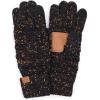 imageCC Women Solid Ribbed Glove with Smart Tips G20G33G80Blackconfetti