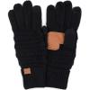 imageCC Women Solid Ribbed Glove with Smart Tips G20G33G80Blackprime