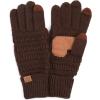imageCC Women Solid Ribbed Glove with Smart Tips G20G33G80Brown