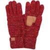 imageCC Women Solid Ribbed Glove with Smart Tips G20G33G80Burgundyconfetti