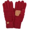 imageCC Women Solid Ribbed Glove with Smart Tips G20G33G80Burgundyprime