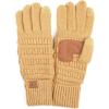 imageCC Women Solid Ribbed Glove with Smart Tips G20G33G80Camel