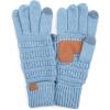 imageCC Women Solid Ribbed Glove with Smart Tips G20G33G80Denim