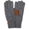 imageCC Women Solid Ribbed Glove with Smart Tips G20G33G80Dk Mel Grey
