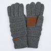 imageCC Women Solid Ribbed Glove with Smart Tips G20G33G80Dk Mel Grey Metallic
