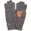 imageCC Women Solid Ribbed Glove with Smart Tips G20G33G80Dk Mel Greyconfetti