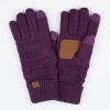 imageCC Women Solid Ribbed Glove with Smart Tips G20G33G80Dk Purple