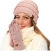 imageCC Women Solid Ribbed Glove with Smart Tips G20G33G80Indipink