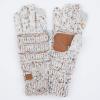 imageCC Women Solid Ribbed Glove with Smart Tips G20G33G80Ivoryconfetti