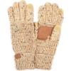 imageCC Women Solid Ribbed Glove with Smart Tips G20G33G80Latteconfetti