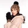 imageCC Women Solid Ribbed Glove with Smart Tips G20G33G80Leopardblack