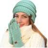 imageCC Women Solid Ribbed Glove with Smart Tips G20G33G80Mint