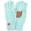 imageCC Women Solid Ribbed Glove with Smart Tips G20G33G80Mint