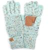 imageCC Women Solid Ribbed Glove with Smart Tips G20G33G80Mintconfetti