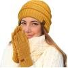 imageCC Women Solid Ribbed Glove with Smart Tips G20G33G80Mustard