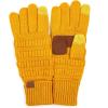imageCC Women Solid Ribbed Glove with Smart Tips G20G33G80Mustard
