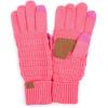 imageCC Women Solid Ribbed Glove with Smart Tips G20G33G80New Candy Pink