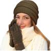 imageCC Women Solid Ribbed Glove with Smart Tips G20G33G80New Oliveprime