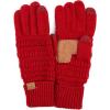 imageCC Women Solid Ribbed Glove with Smart Tips G20G33G80Red