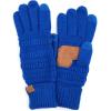 imageCC Women Solid Ribbed Glove with Smart Tips G20G33G80Royal Blue