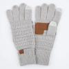 imageCC Women Solid Ribbed Glove with Smart Tips G20G33G80Silver Metallic