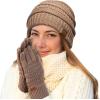 imageCC Women Solid Ribbed Glove with Smart Tips G20G33G80Taupe