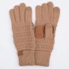 imageCC Women Solid Ribbed Glove with Smart Tips G20G33G80Taupe