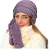 imageCC Women Solid Ribbed Glove with Smart Tips G20G33G80Violet