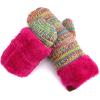 imageCC Women Thick Faux Fur  Sherpa Fleece Lined Warm Winter Mittens11rainbow Mix