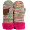 imageCC Women Thick Faux Fur  Sherpa Fleece Lined Warm Winter Mittens11rainbow Mix
