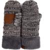 imageCC Women Thick Faux Fur  Sherpa Fleece Lined Warm Winter Mittens31dk Grey Mix