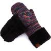 imageCC Women Thick Faux Fur  Sherpa Fleece Lined Warm Winter Mittens32black Multi