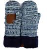 imageCC Women Thick Faux Fur  Sherpa Fleece Lined Warm Winter Mittens40navy Mix