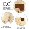 imageCC Women Thick Faux Fur  Sherpa Fleece Lined Warm Winter MittensBeige Thick Solid