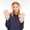 imageCC Women Thick Faux Fur  Sherpa Fleece Lined Warm Winter MittensFaux Furbeige Amz
