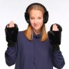 imageCC Women Thick Faux Fur  Sherpa Fleece Lined Warm Winter MittensFaux Furblack