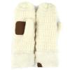 imageCC Women Thick Faux Fur  Sherpa Fleece Lined Warm Winter MittensIvory Thick Solid