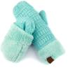 imageCC Women Thick Faux Fur  Sherpa Fleece Lined Warm Winter MittensMint Thick Solid