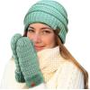 imageCC Women Thick Faux Fur  Sherpa Fleece Lined Warm Winter MittensMint Thick Solid