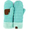 imageCC Women Thick Faux Fur  Sherpa Fleece Lined Warm Winter MittensMint Thick Solid