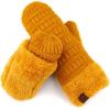 imageCC Women Thick Faux Fur  Sherpa Fleece Lined Warm Winter MittensMustard Thick Solid