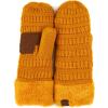 imageCC Women Thick Faux Fur  Sherpa Fleece Lined Warm Winter MittensMustard Thick Solid