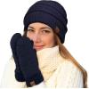 imageCC Women Thick Faux Fur  Sherpa Fleece Lined Warm Winter MittensNavy Thick Solid