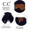 imageCC Women Thick Faux Fur  Sherpa Fleece Lined Warm Winter MittensNavy Thick Solid