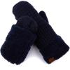 imageCC Women Thick Faux Fur  Sherpa Fleece Lined Warm Winter MittensNavy Thick Solid