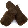 imageCC Women Thick Faux Fur  Sherpa Fleece Lined Warm Winter MittensNew Olive Thick Solid